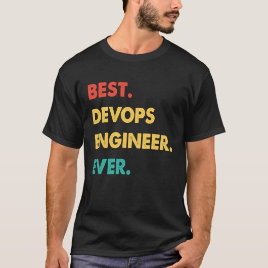 T-shirt Devops Engineer Retro Best Devops Engineer Ever (Devant)