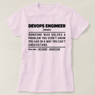 T-shirt Devops Ingénieur Définition Graduation Drôle Dire