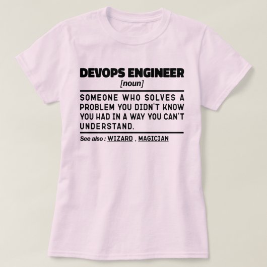 T-shirt Devops Ingénieur Définition Graduation Drôle Dire (Design devant)