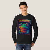 T-shirt DÉVORER – Conception de grenouille rétro hypnotiqu (Devant entier)