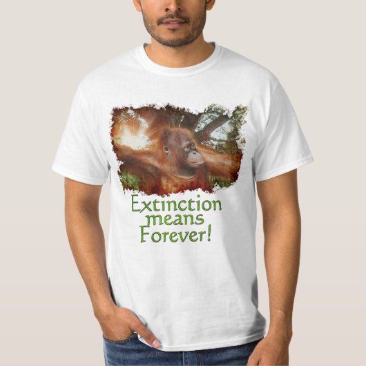 T-shirt d'extinction de la faune de l'Orangoutan e (Devant)