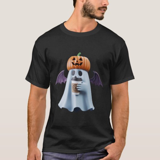 T-shirt d'Halloween avec adorable fantôme (Devant)