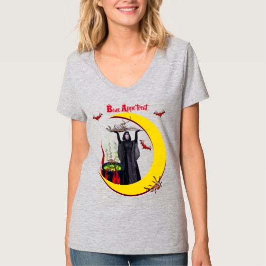 T-shirt d'Halloween gris (Devant)