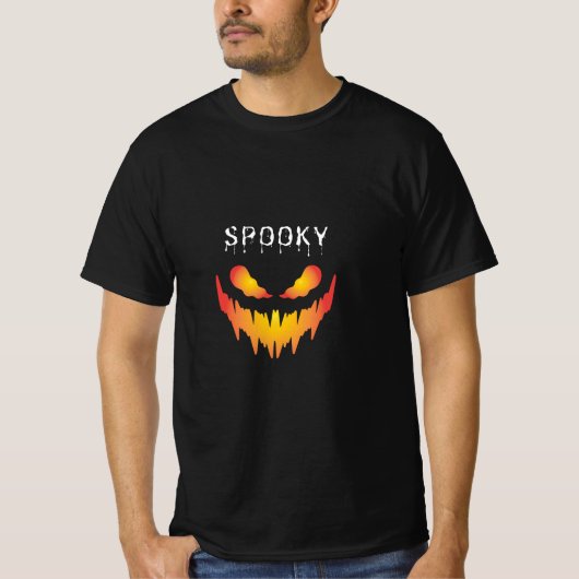 T-shirt d'Halloween noir et rouge (Devant)
