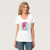 T-shirt d'hippocampe de style de plage (Devant entier)