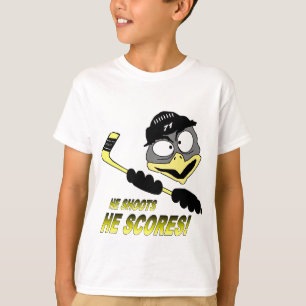 T-shirt d'hockey de pingouin de la jeunesse
