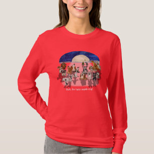 T-shirt d'hurlement de chiens de lune de bande