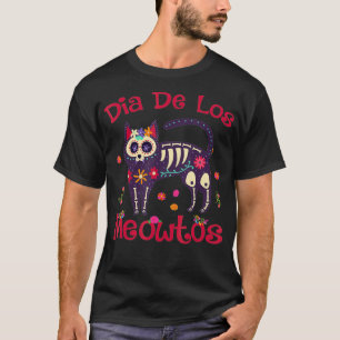 T-shirt Dia de Los Meowtos Muertos Sugar Crâne Chat Jour D