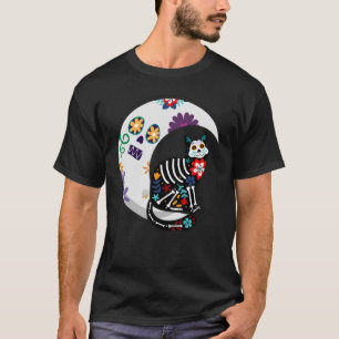 T-shirt Dia de los Muertos au Mexique ou Sugar Skull Cat a