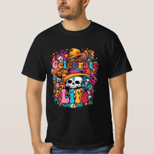 T-shirt Dia De Los Muertos, Célébrer La Vie