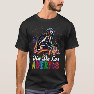 T-shirt Dia De Los Muertos Cool Skull Mexicain Skeleton Po