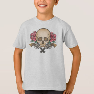 T-shirt Dia de los Muertos Crâne et armes à feu Chemise