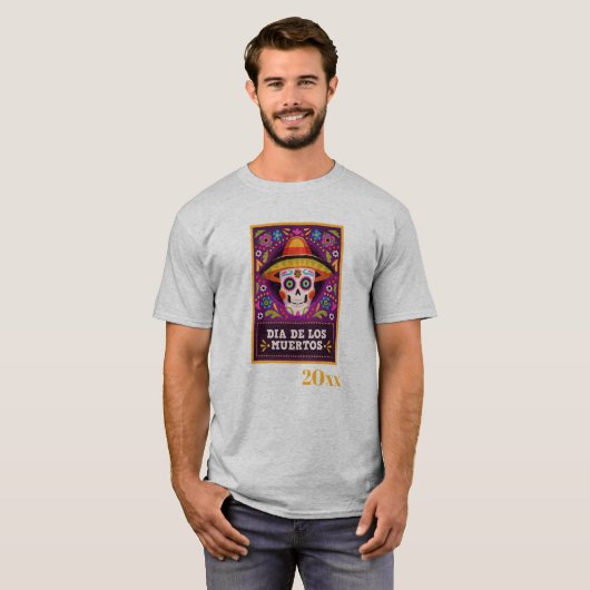 T-shirt Dia De Los Muertos dated (Devant entier)