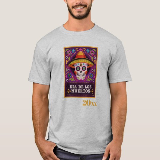 T-shirt Dia De Los Muertos dated (Devant)