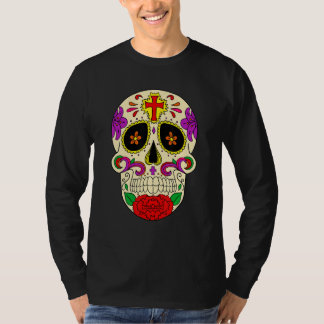 T-shirt Dia De Los Muertos Flower Flower Mask Skull