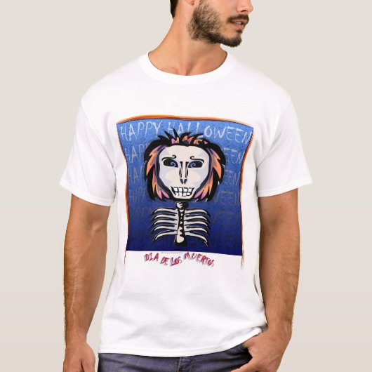 T-shirt Dia de los Muertos/Halloween heureux (Devant)