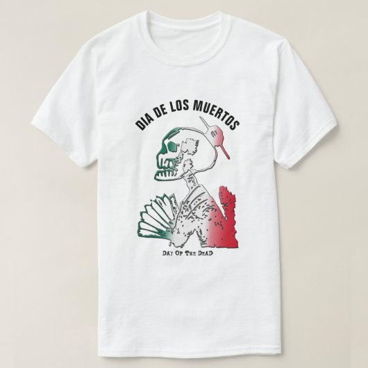 T-shirt Dia de los Muertos, Jour de la squelette morte (Design devant)