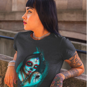 T-shirt Dia de Los Muertos Jour des Morts Femmes