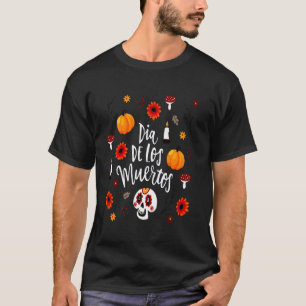 T-shirt Dia De Los Muertos Jour Drôle De La Florale Morte
