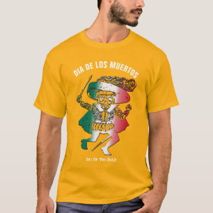 T-shirt Dia de los Muertos Jour du Chevalier du squelette 