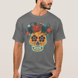 T-shirt Dia de los Muertos Orange Sugar Crâne