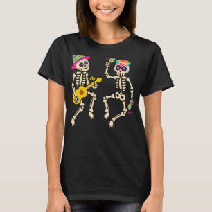 T-shirt Dia De Los Muertos Skeleton Dansant Le Crâne Jour