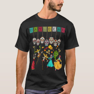 T-shirt Día De Los Muertos Skeleton - Fête Mexicaine Du D