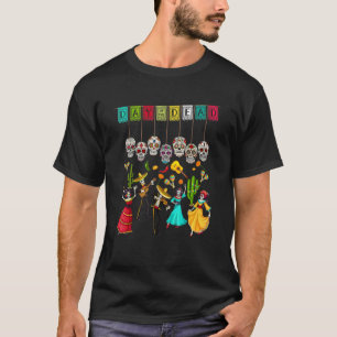 T-shirt Dia De Los Muertos Skeleton Journée Mexicaine De L