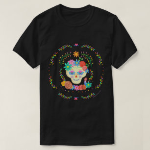 T-shirt Día de los Muertos Sugar Crâne Circulaire Design