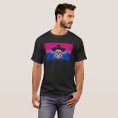 T-shirt Dia De Los Muertos Sugar Skull Bisexual Pride Flag (Devant entier)