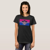 T-shirt Dia De Los Muertos Sugar Skull Bisexual Pride Flag (Devant entier)