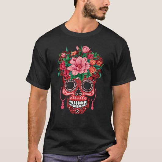 T-shirt Dia De Los Muertos Valentines Day (Devant)