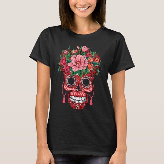 T-shirt Dia De Los Muertos Valentines Day (Devant)