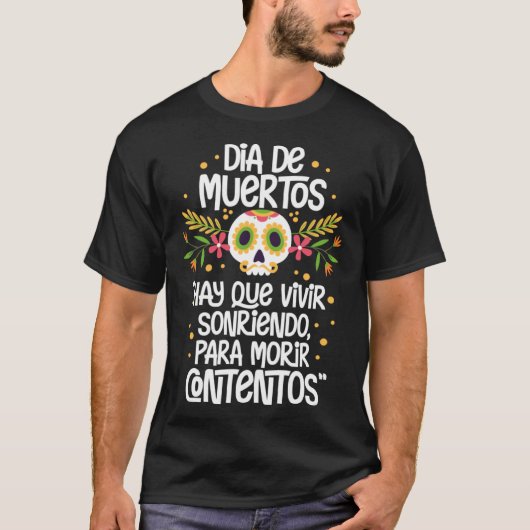 T-shirt Dia De Muertos Jour du crâne mexicain mort Pullo (Devant)