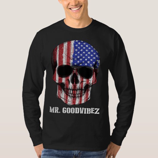T-shirt Dia Los Muertos Skull America (Devant)