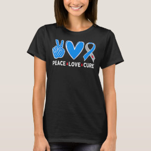 T-shirt Diabète Guerrier Sensibilisation Bleu Paix Amour C