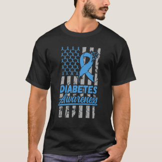 T-shirt Diabète Humoristique Guerrier Diabétique Ruban Ble