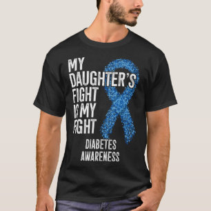 T-shirt Diabète juvénile Mon combat de fille est mon comba