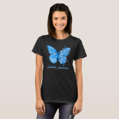 T-shirt Diabète papillon Sensibilisation Ruban Bleu Diabèt (Devant entier)