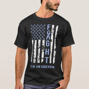 T-shirt Diabète T1d Mois de sensibilisation drapeau bleu R
