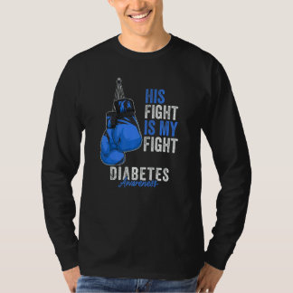 T-shirt Diabetes Awareness Month Boxing Gloves Dark Blue R