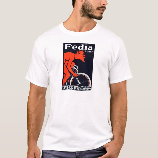 T-shirt Diable 1920 montant une bicyclette (Devant)