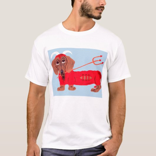 T-shirt Diable Dachshund (Devant)
