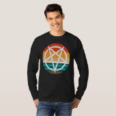 T-shirt Diable de pentagramme rétro 666 (Devant entier)