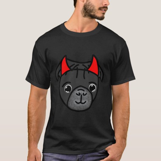 T-shirt Diable de Pug noir 243 (Devant)