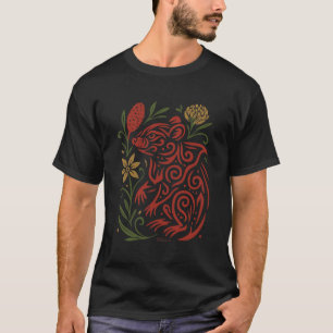 T-shirt Diable de Tasmanie tribal avec flore native