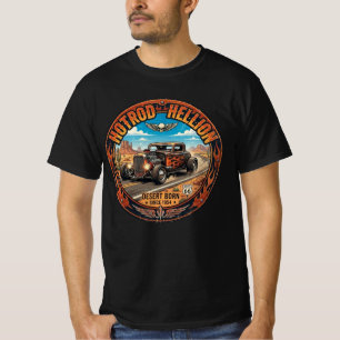 T-shirt Diabolique Hotrod Né dans le Désert Route Ciel Ble