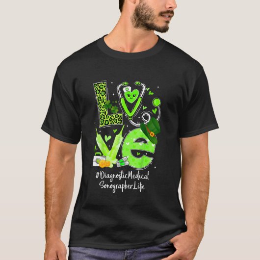 T-shirt Diagnostic Médicale Sonographe Infirmière Vie Amou (Devant)