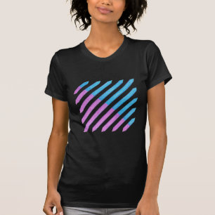 T-shirt Diagonal Stripes, en rose et turquoise, chemises