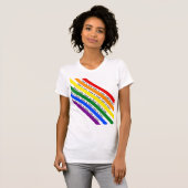 T-shirt Diagonale colorée brillante joyeuse arc-en-ciel ra (Devant entier)